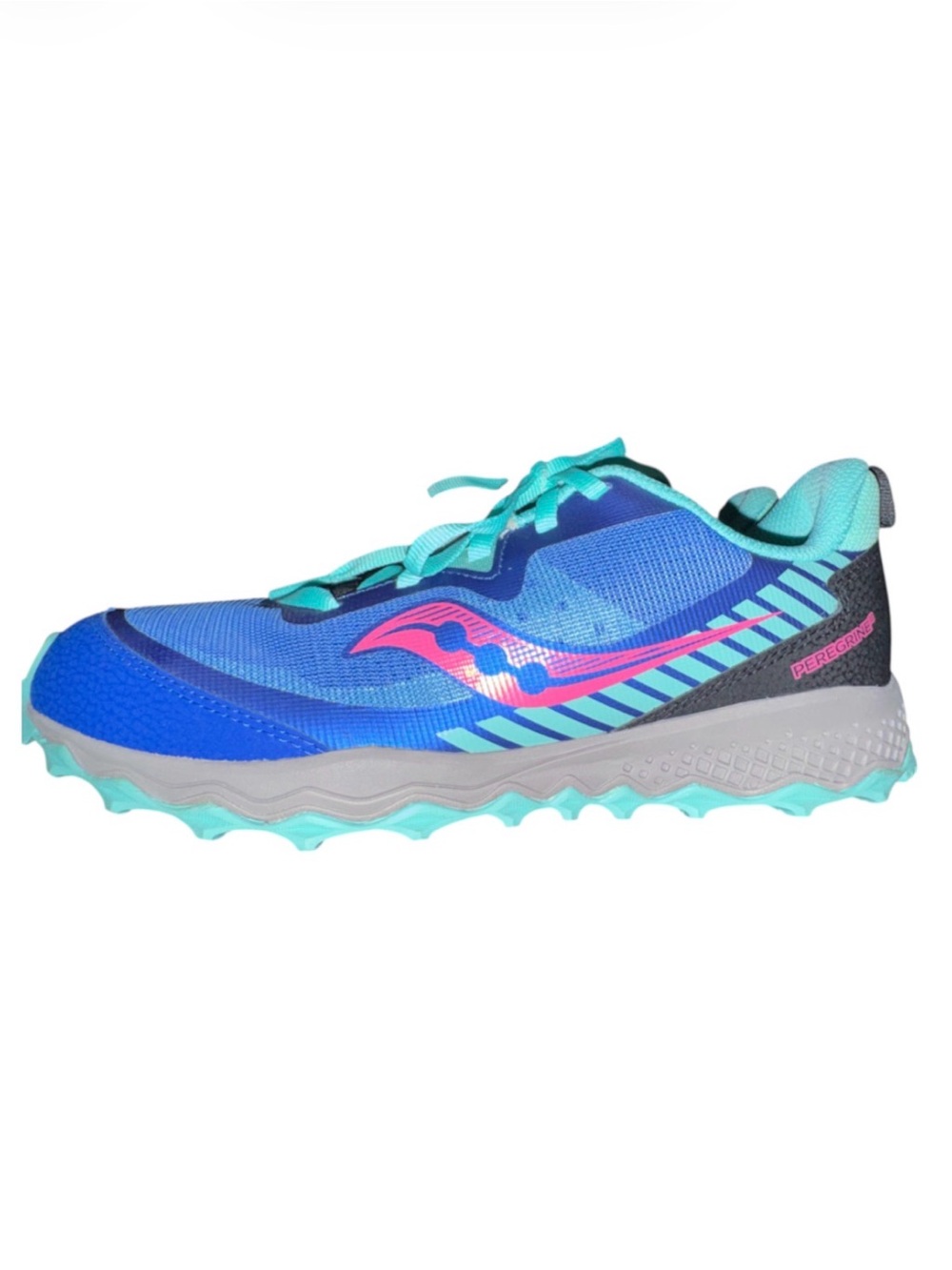 NEW (no tag) Saucony Kids Trail Running Shoe - Blue/Turquoise/Pink Kids Size 6